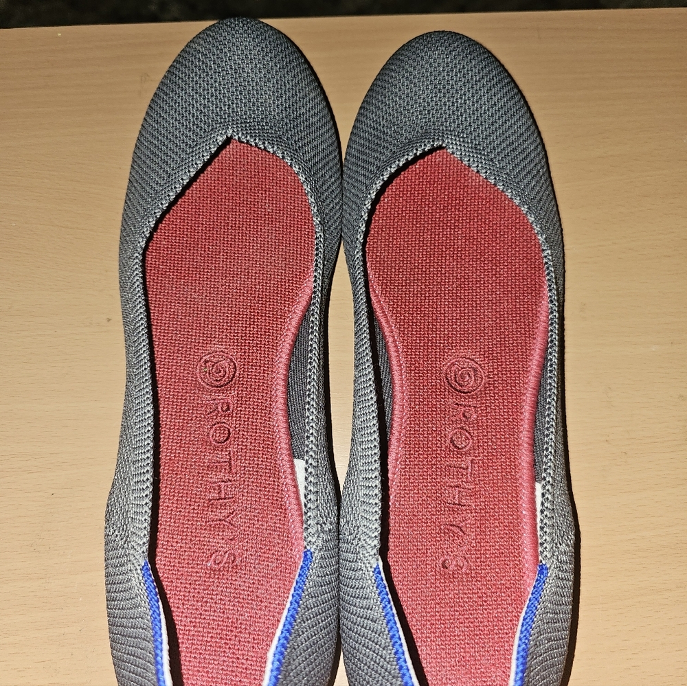 ROTHY'S 'The Flat' Gray Round Toe Flats 10 EXCELLENT PRE-OWNED! - Picture 5 of 9